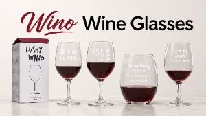 Lushy Wino Laser-Etched Novelty Wine Glasses | New Overstock Manifested Truckload