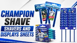 Rasuradoras y Hojas Exhibidoras Champion Shave | Cargas Completas de Nuevo Excedente con Manifiesto